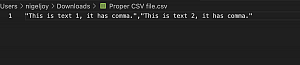 Support data with comma's in CSV