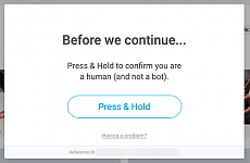 Press and hold a button for bot detection.