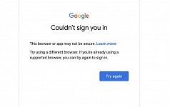 Unable login to google