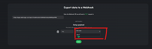 Webhook "Variables" are not coming in "Export data to Webhook"