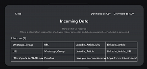 WEBHOOK Wrong columns